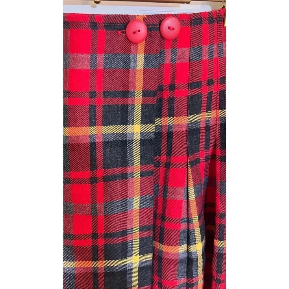Vintage Pasta Women’s Size 12 medium Red Buffalo Plaid School Girl Mini Skirt Bu - Picture 3 of 9
